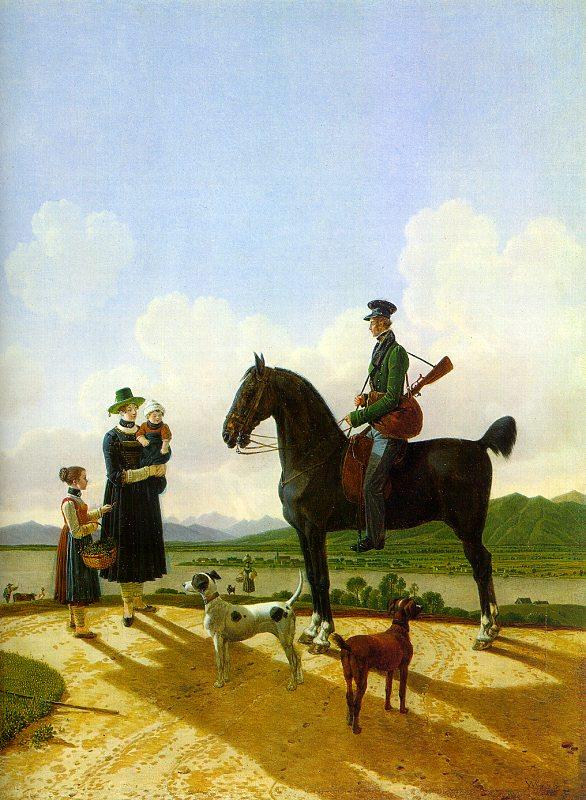 Wilhelm von Kobell Riders on Lake Tegernsee  II Sweden oil painting art